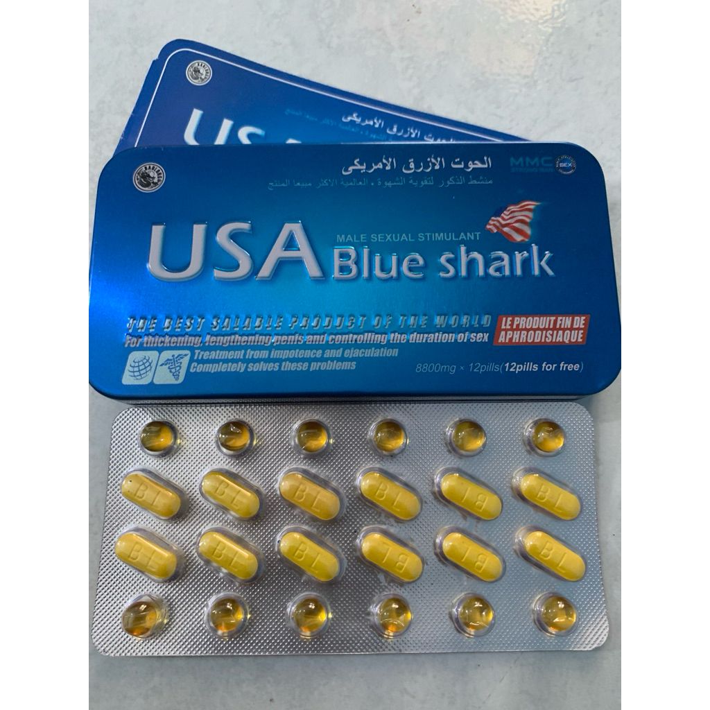 Usa Blue Shark Original USA - Obat Kuat Herbal Pria Ampuh Isi 12 Pil
