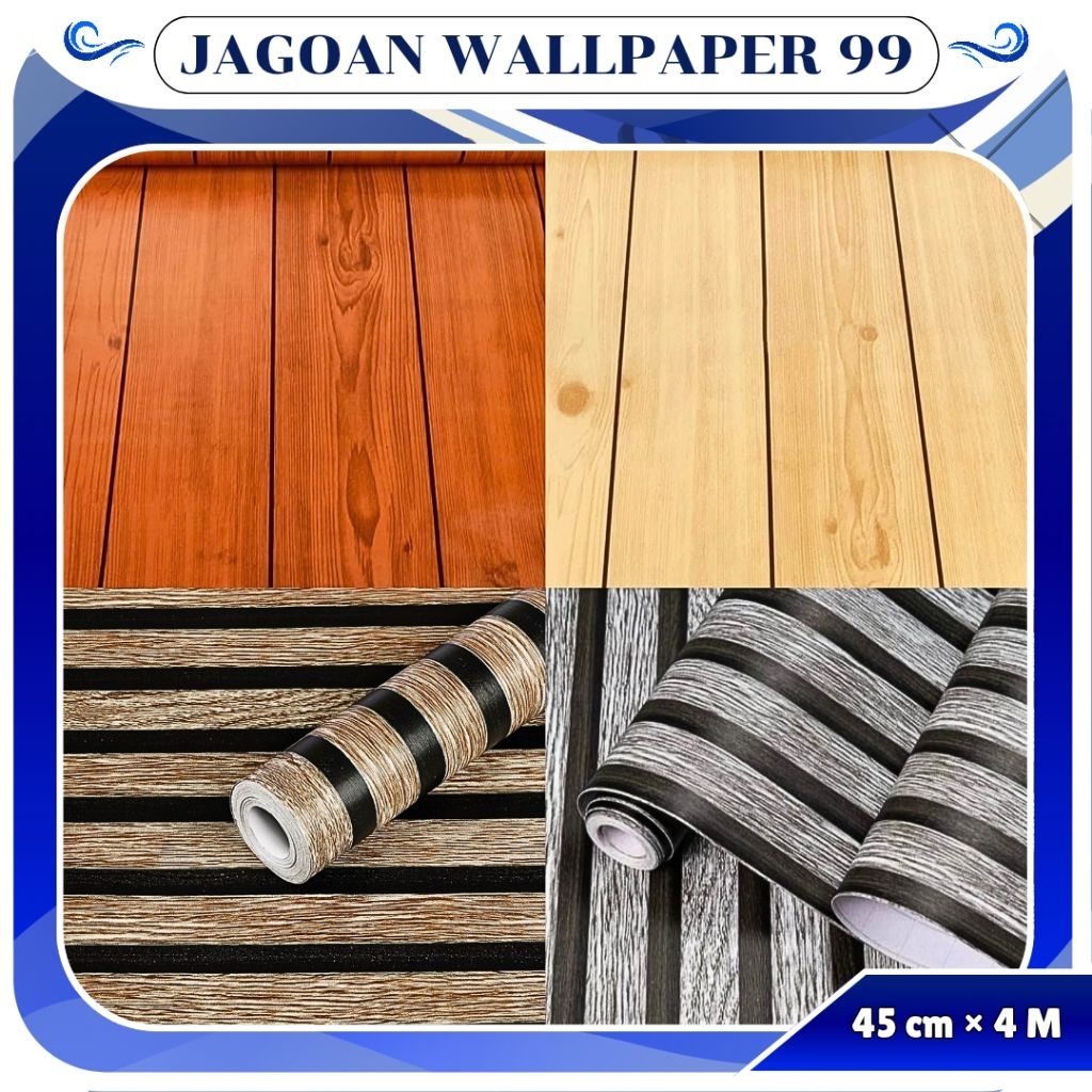 Wallpaper Dinding Motif Kayu Panel Pvc Wallpaper Sticker Kayu Serat Waterproof
