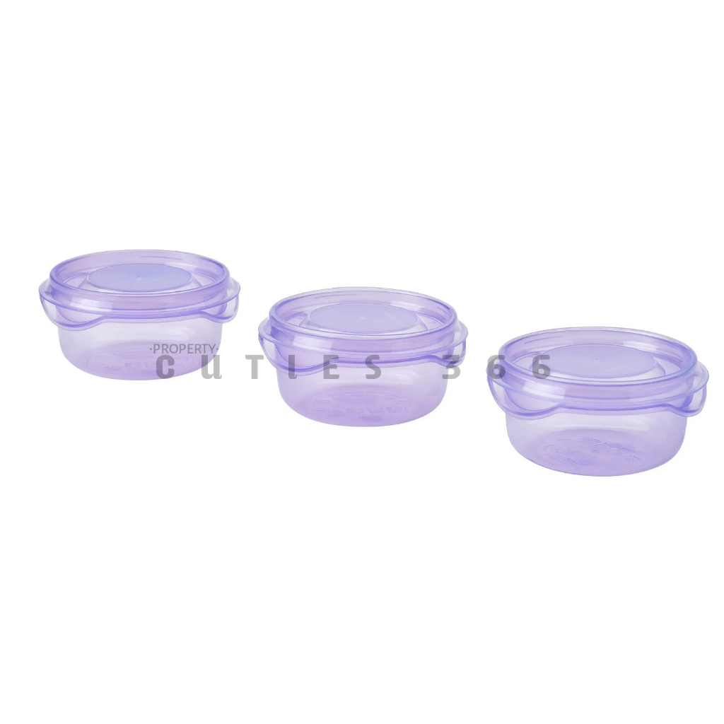 Wadah Makanan Plastik Transparan - Pruta 70ml, 3pcs, Aman Dalam Freezer  (IKE4-PRUTA)