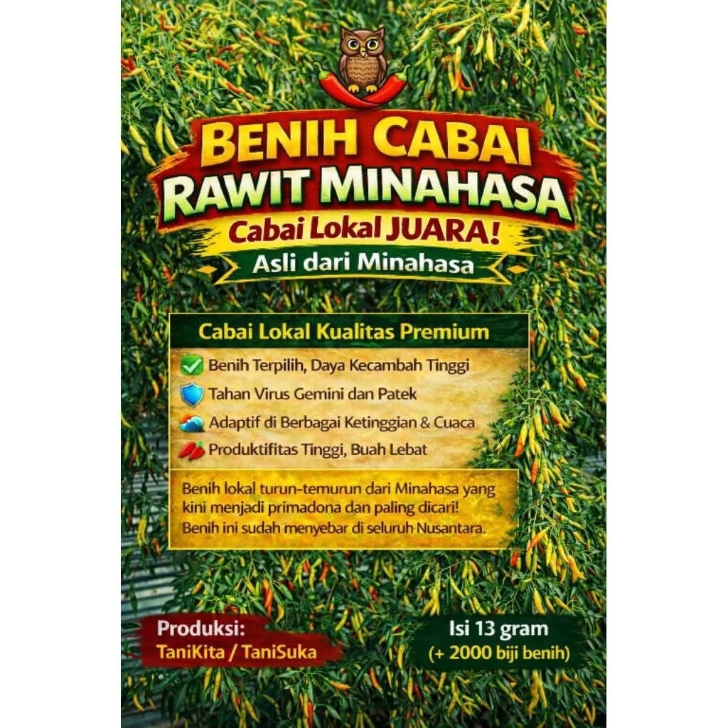 benih cabe lokal minahasa beli 3 bonus 1