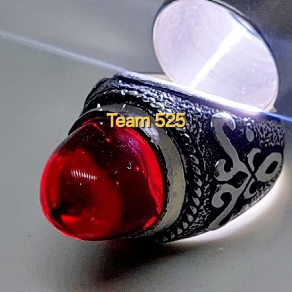 Cincin batu akik siem merah bentuk nucleus cincin merah siem terlaris