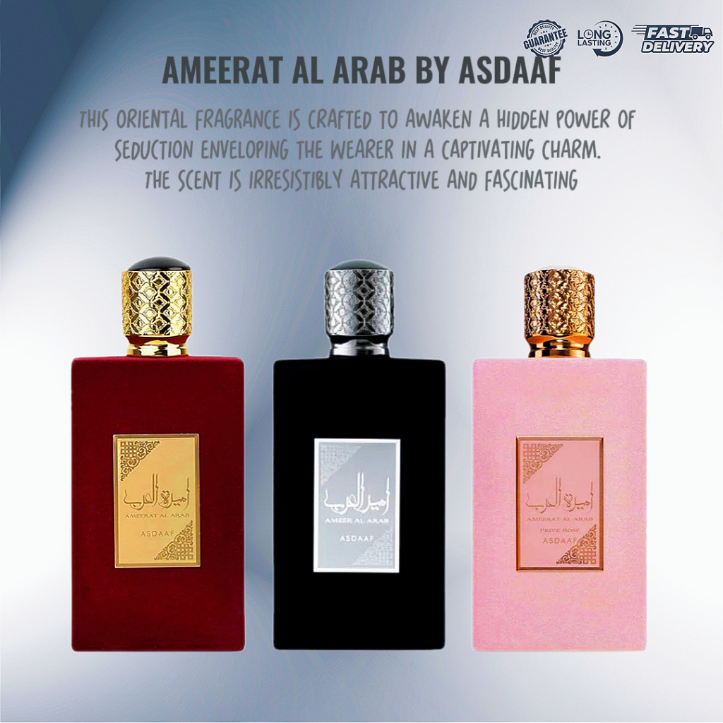 Ameerat Al Arab Asdaaf Perfume Prive Rose | Red Velvet | Black Parfum Arab
