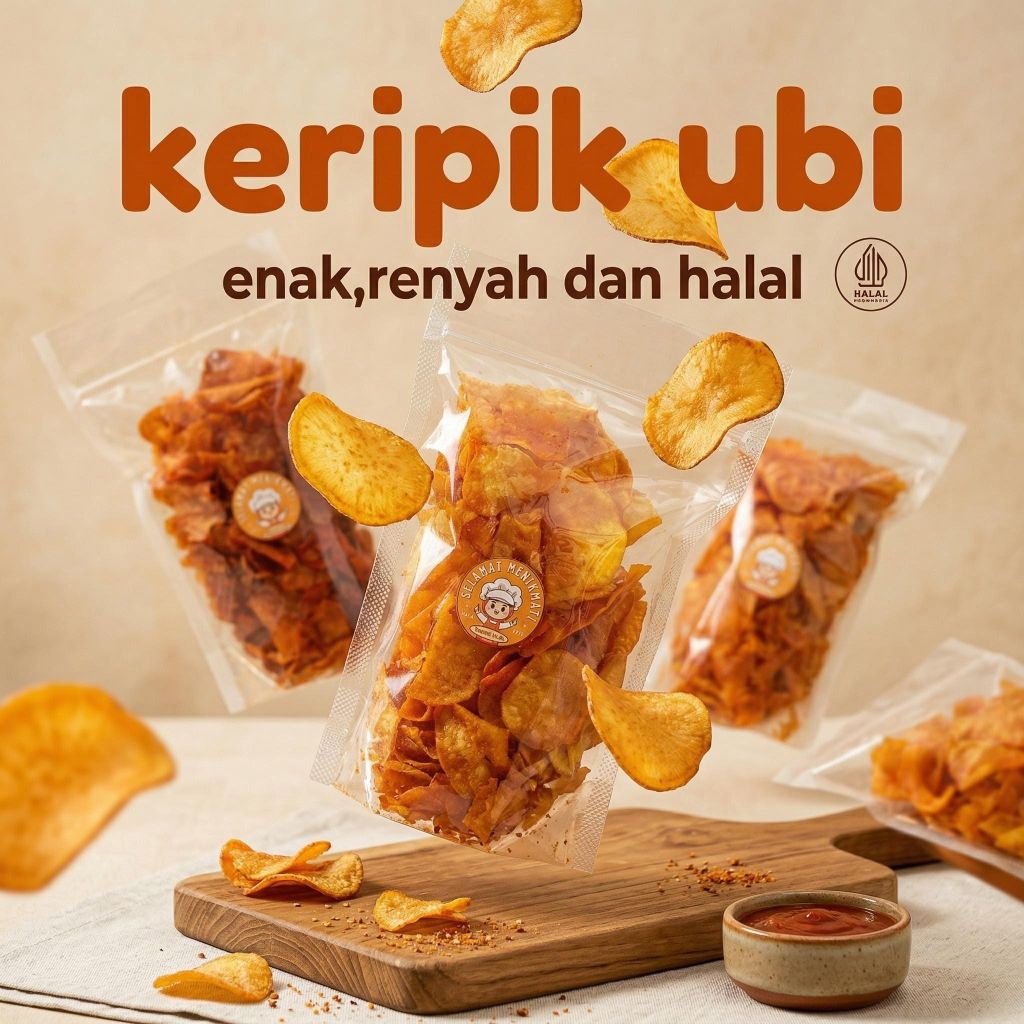 Keripik Ubi jalar manis varian Balado Pedas manis| Manis Gurih | Cemilan murah renyah