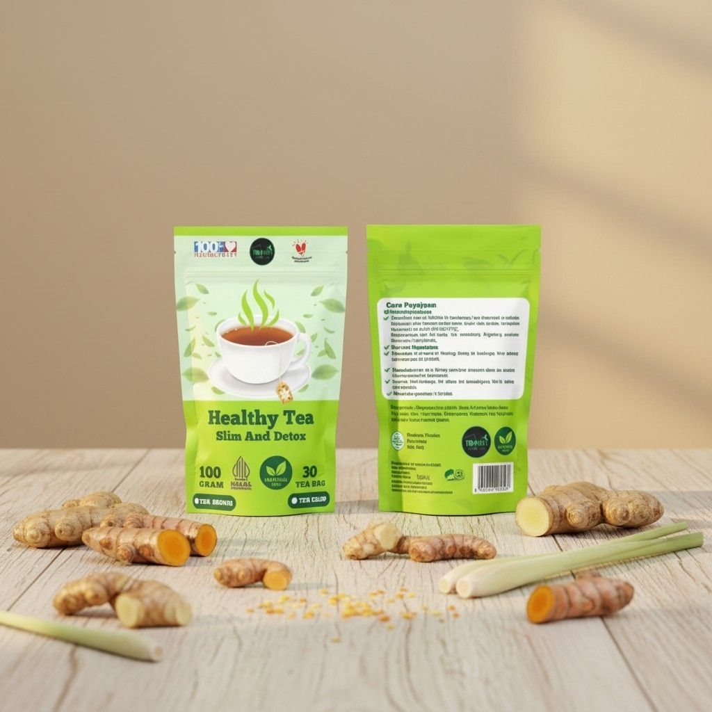 Healthy Tea Slim Detox – Teh Herbal Diet Alami | Pelangsing & Pembersih Racun | 30 Tea Bag