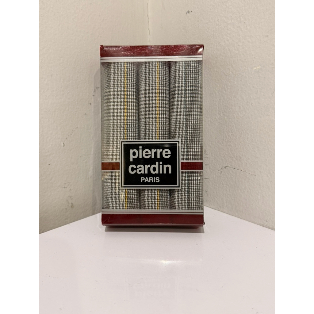 Sapu Tangan Pria Pierre Cardin Original 100% Katun – Baru Box Elegan
