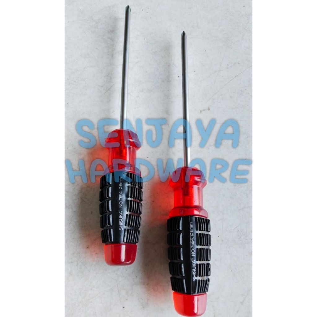 obeng plus + magnet gagang karet 6 inch