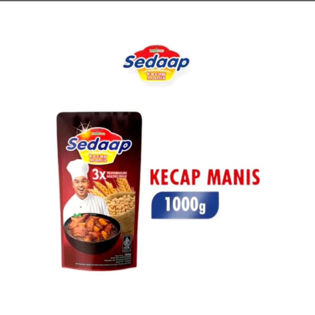 Sedaap Kecap Manis Pouch 1000 g 1 kg Gurih Kental Exp 02/2028
