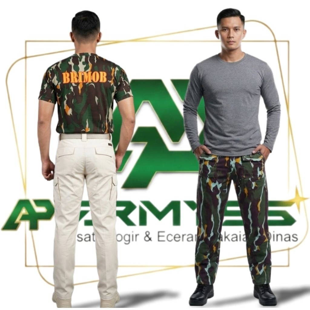 Celana Pdl Brimob Celana Cargo Loreng Kaos brimob
