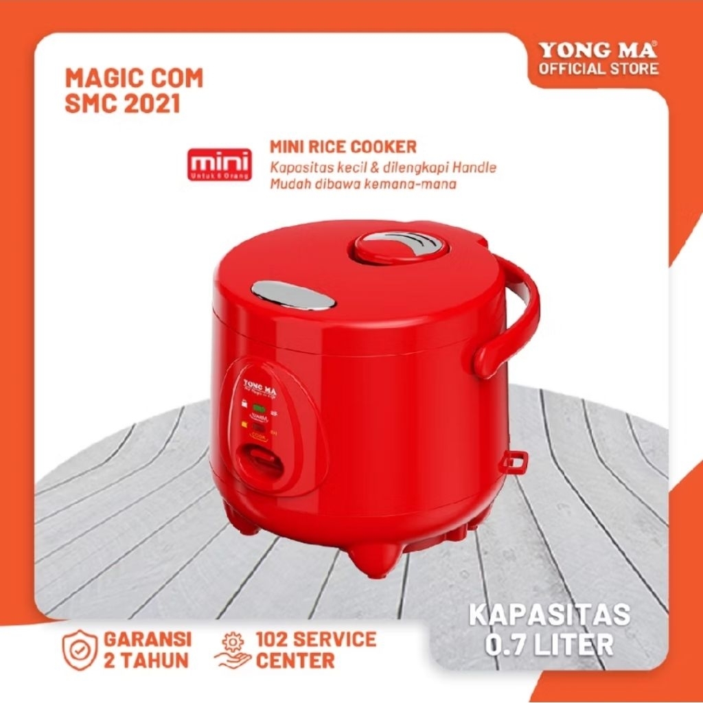 Yong ma Mini magic com 0.7L SMC2021 Rice cooker anti lengket garansi 2 thn