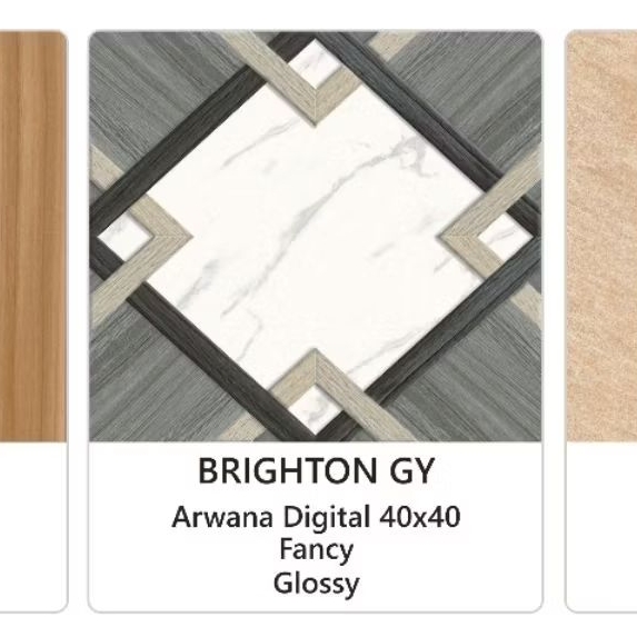 Keramik Lantai Brighton Grey 40x40 Glossy UNO