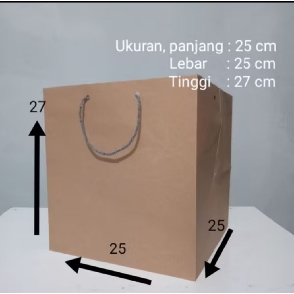 paper bag murah paper bag polos paper bag R10 b 25x25x27