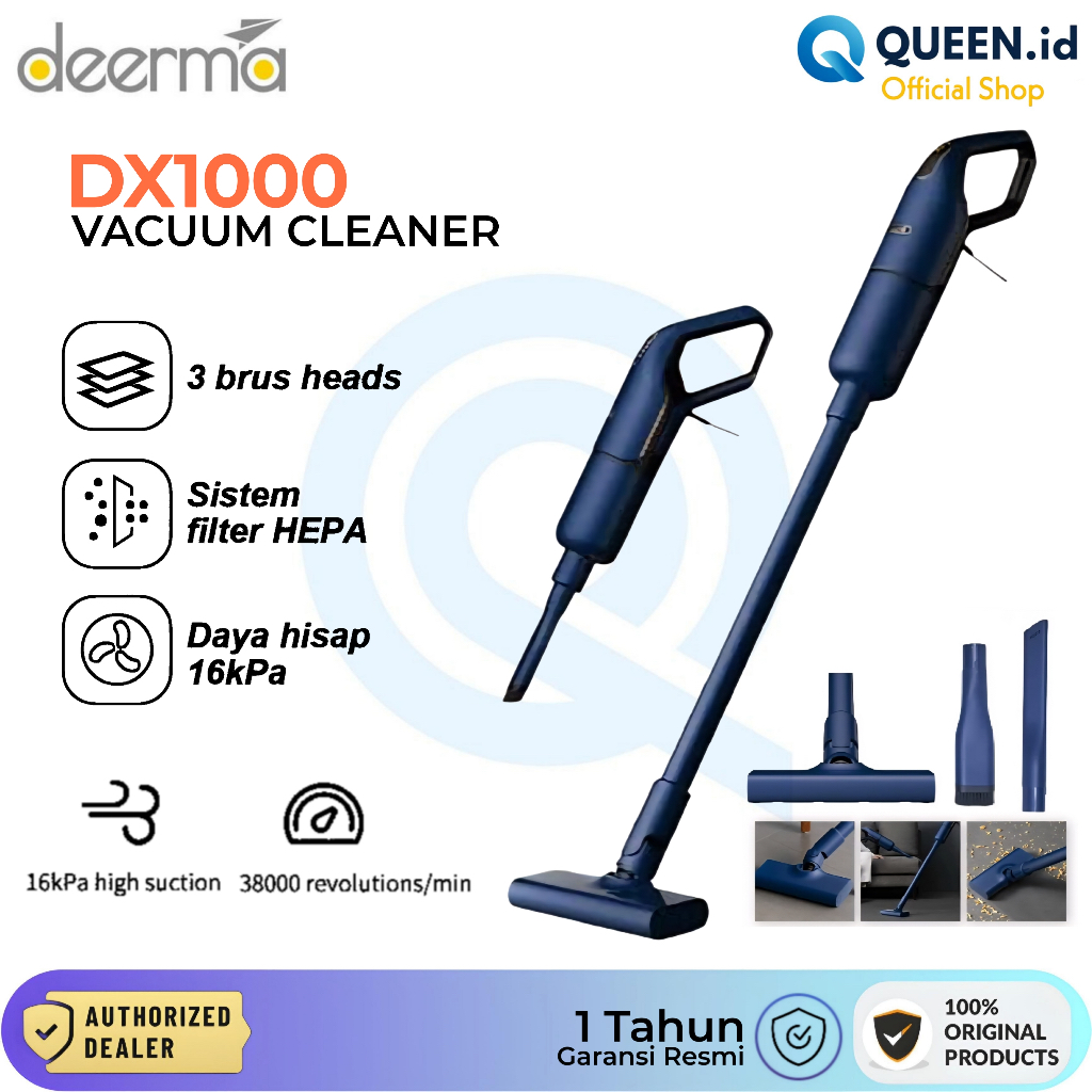 Deerma DX1000 2 in 1 Wired Silent Handheld Vacuum Cleaner 16000Pa - Penyedot Debu Kamar Ruang Tamu R