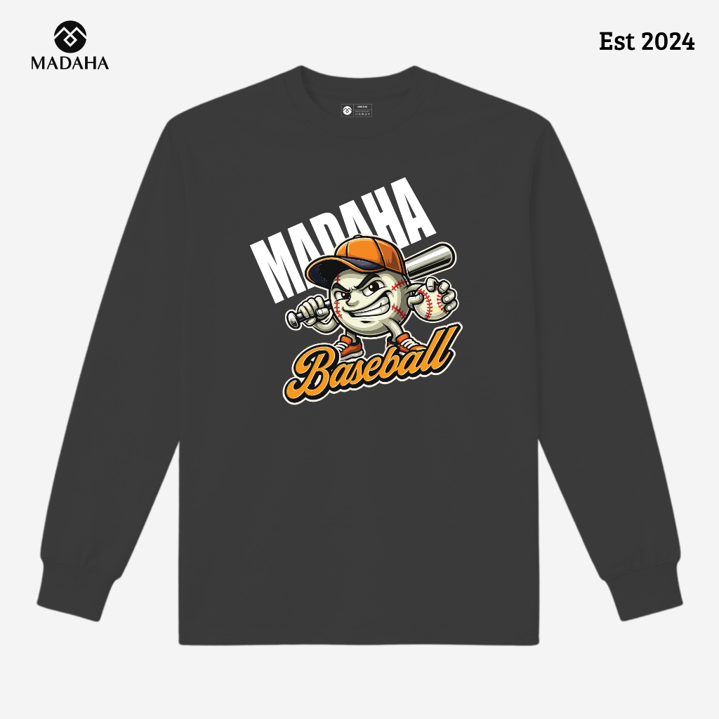 Madaha Kaos Baju Lengan Panjang Baseball Never Stops