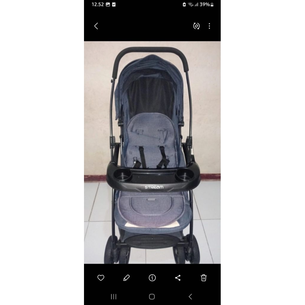 PRELOVED STROLLER PLIKO STREAM BS 387 NAVY