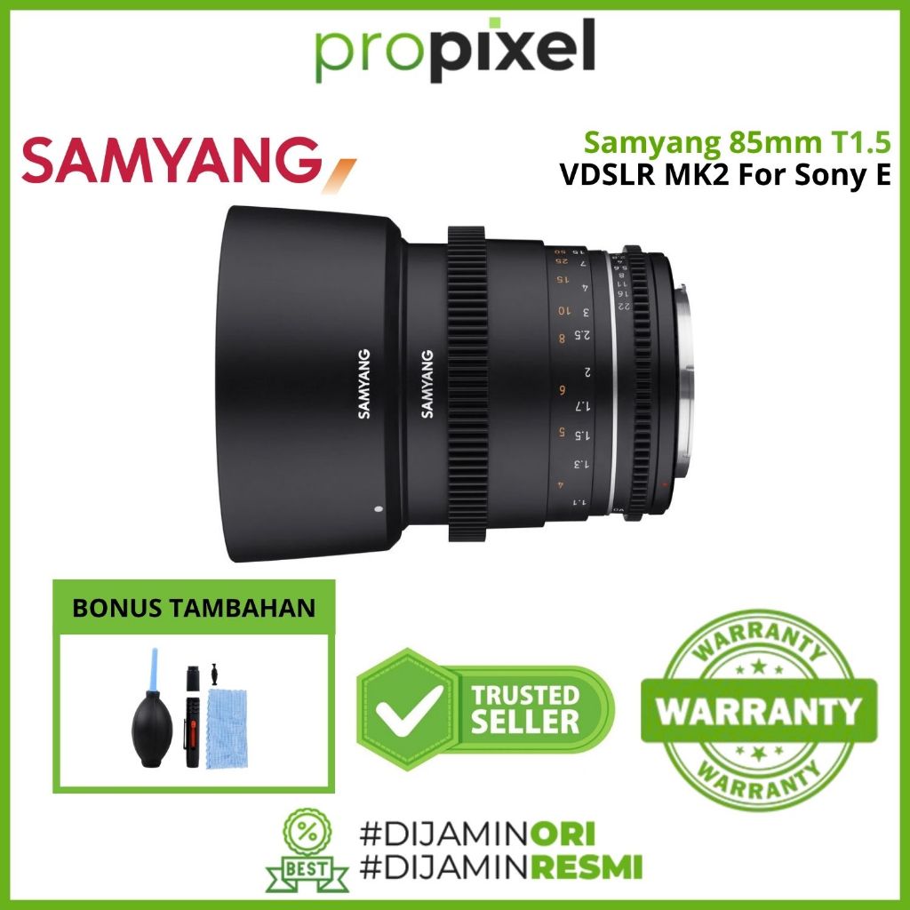 Samyang VDSLR 85mm T1.5 MK2 Sony Cine Video Lens Mark II Garansi Resmi