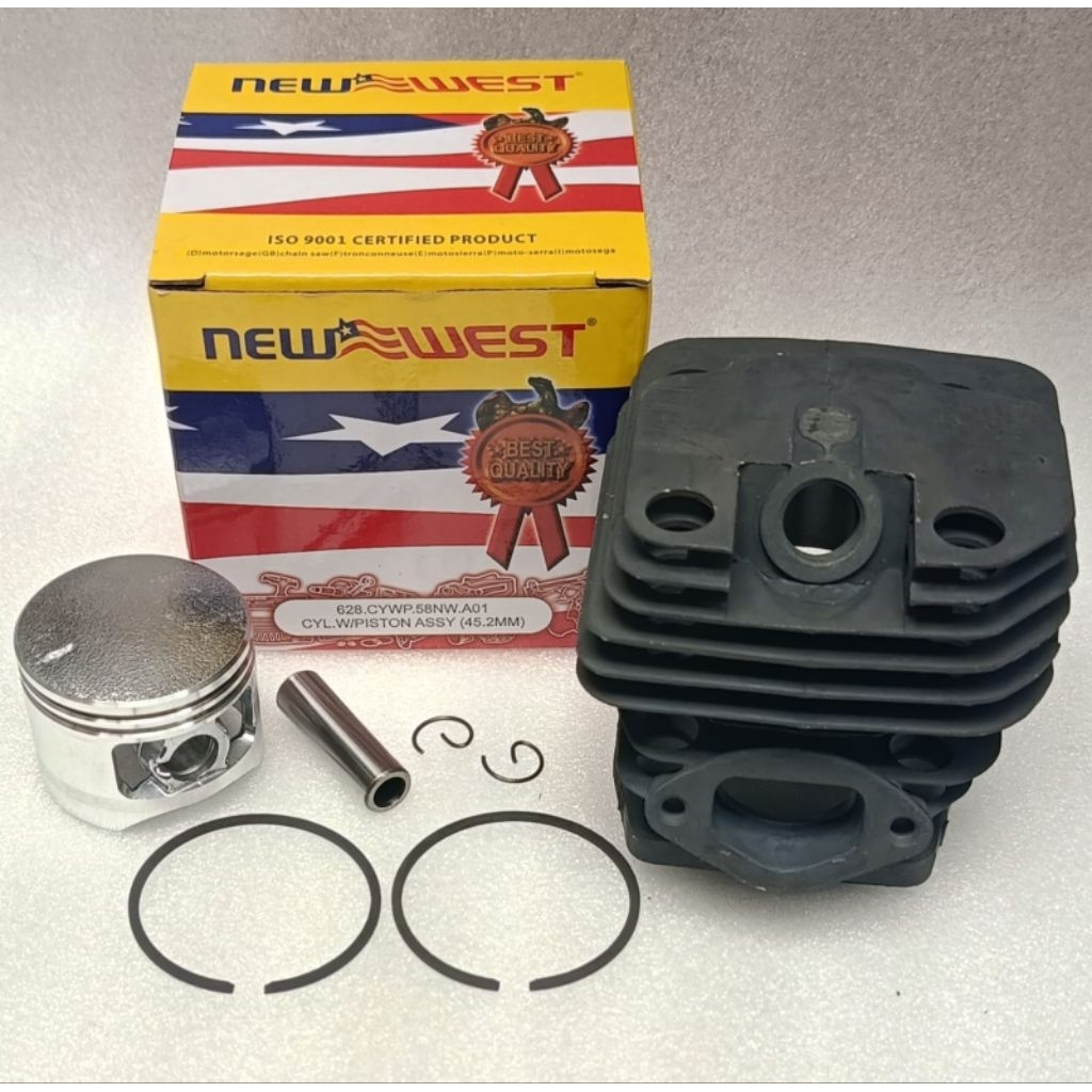 Cylinder Blok New West 628 (45,2mm) Boring Foring Komplit Senso 5800 Chainsaw New West 628