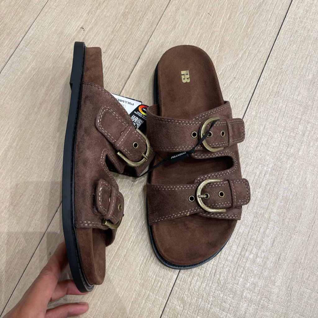 Sandal Slide Suede PULL&BEAR Women Jastip (jasa titip)