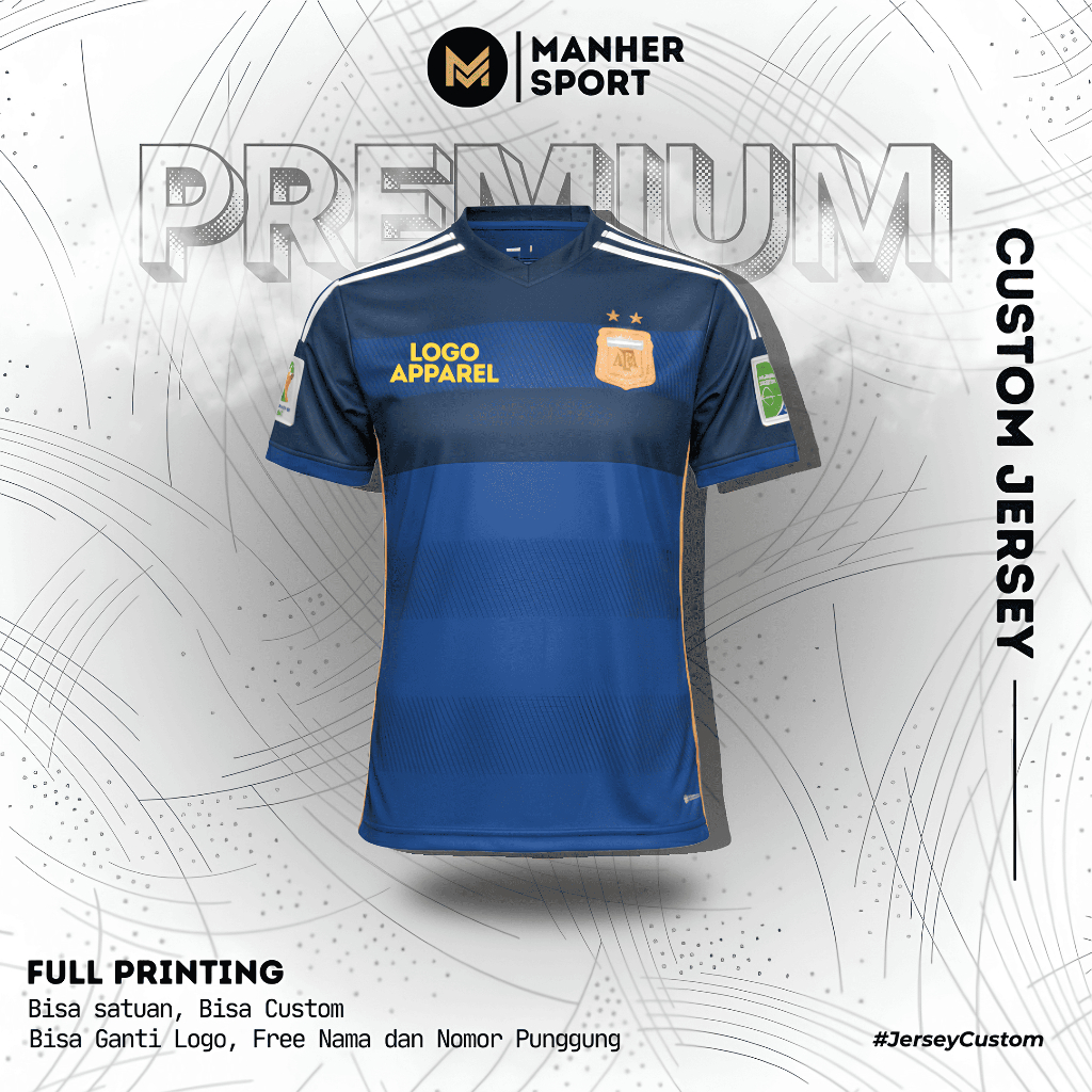 Jersey Timnas Argentina 2014 Full Printing