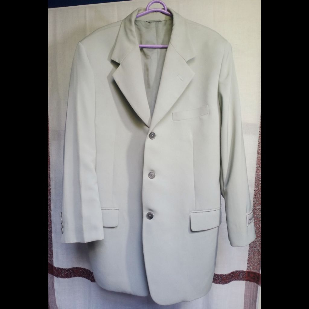 ARNON BROOK Jas Pria Size { L } Abu Silver Fibre # preloved bekas second pl used baju blazer man ata