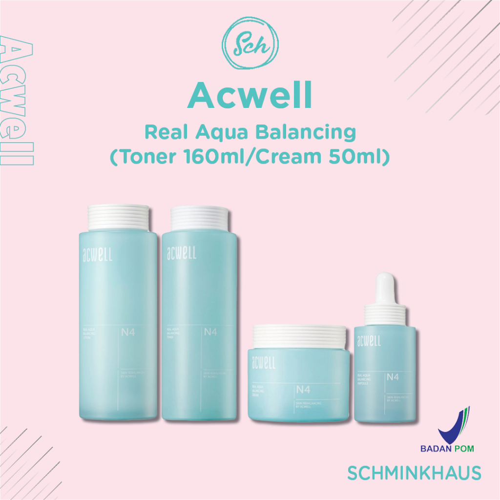 [BPOM] ACWELL Real Aqua Balancing ( Toner 160ml / Cream 50ml )