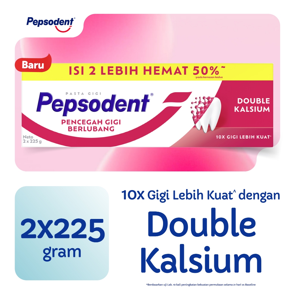 Pepsodent Pasta Gigi Pencegah Gigi Berlubang 225g Value Pack