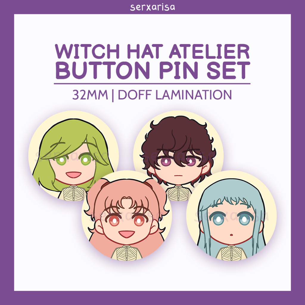 Atelier of Witch Hat WHA Witch Hat Atelier | 32mm Button Pin Set | serxarisa