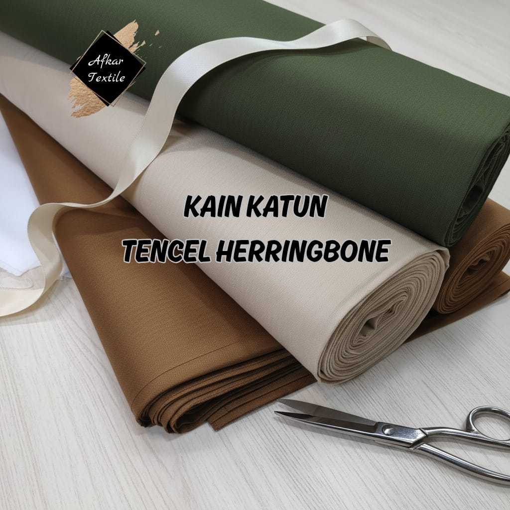Kain Katun Tencel Herringbone - Lebar 1.5 Meter