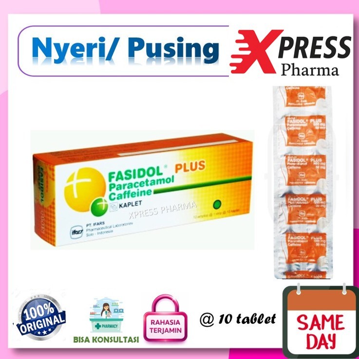 XPRESS  Fasidol PLUS STRIP Obat Nyeri Pusing Paracetamol Parasetamol Cafeine Cafein Kafein Vasidol T