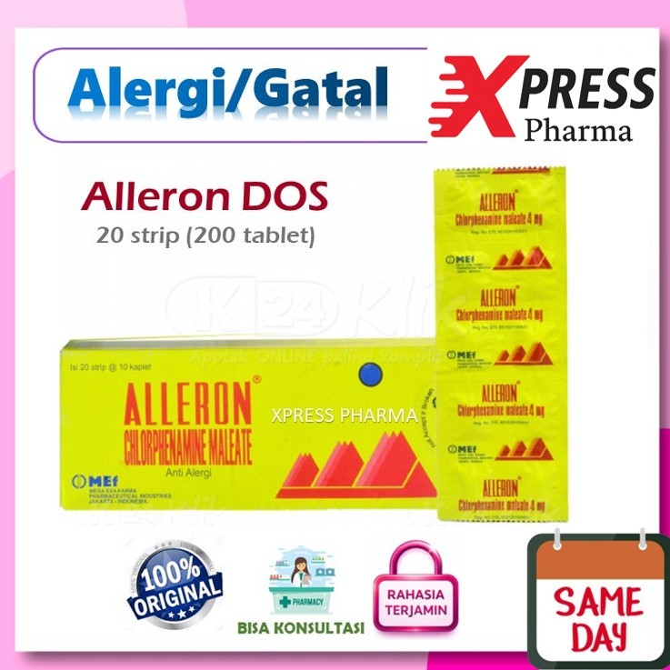 XPRESS  Alleron DUS Obat Gatal Alergi Makanan Jamur Tablet Dos Box Aleron Aleeron Alerron