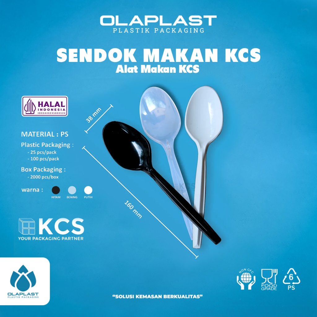Sendok Garpu Makan Plastik KCS isi 25pcs PREMIUM / Sendok Garpu  Makan Plastik KCS