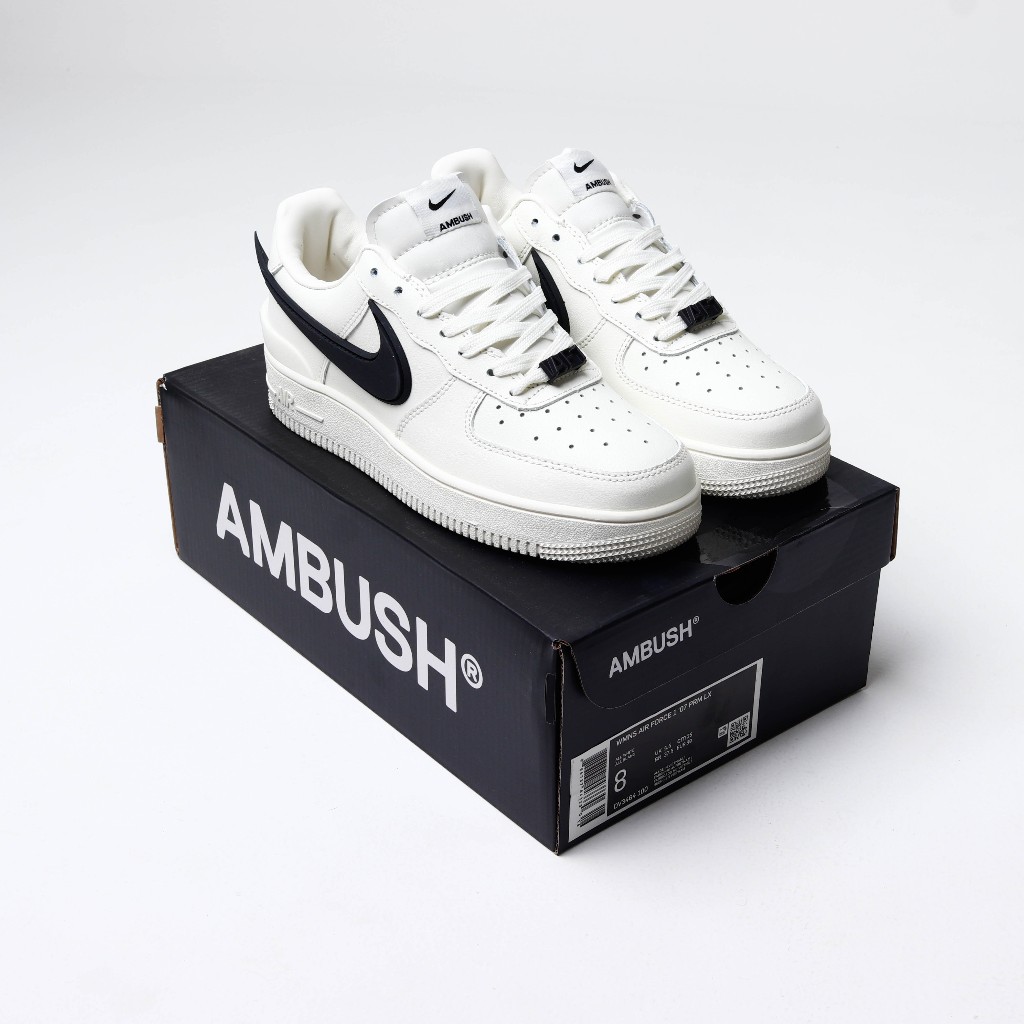 (FTBX) Sepatu Sneakers Nike Air Force 1 Low Ambush White Sail Black
