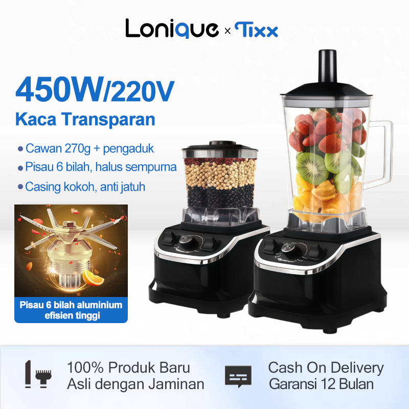 Tixx blender 2.5L Enam bilah pisau  blender 250W Multifungsi  Daya rendah 450W 2 in 1 Juicer