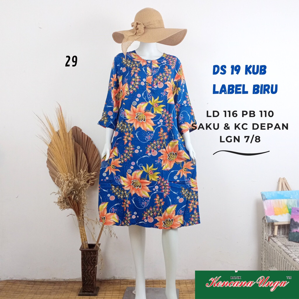 DASTER KENCANA UNGU LABEL BIRU LENGAN 3/4