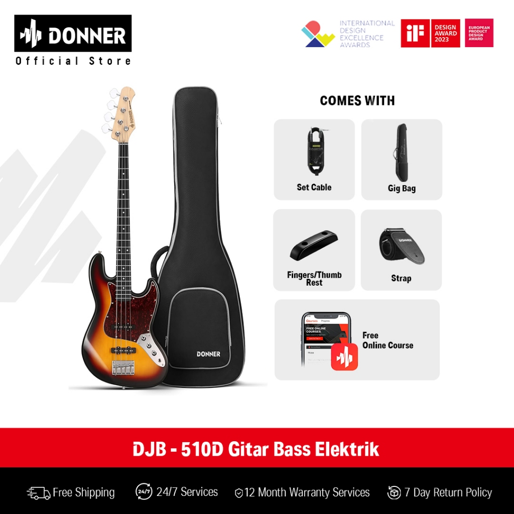 Donner DJB - 510D Gitar Bass Elektrik