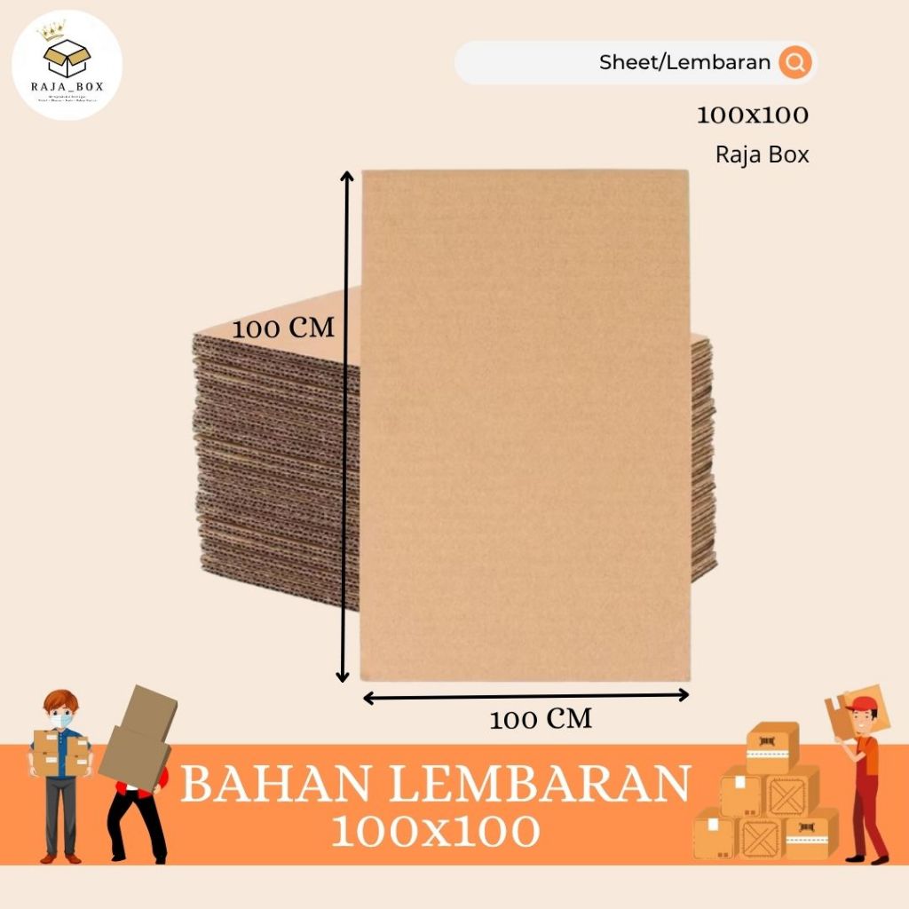 Kardus Karton Lembaran 100x100 Double Wall