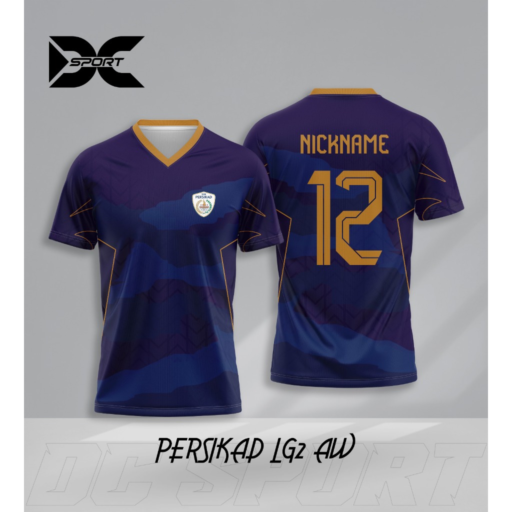 Jersey Harian/Olahraga Dryfit FullPrint Free Nama Liga Indonesia Persikad (PERSIKAD LG2 AW)