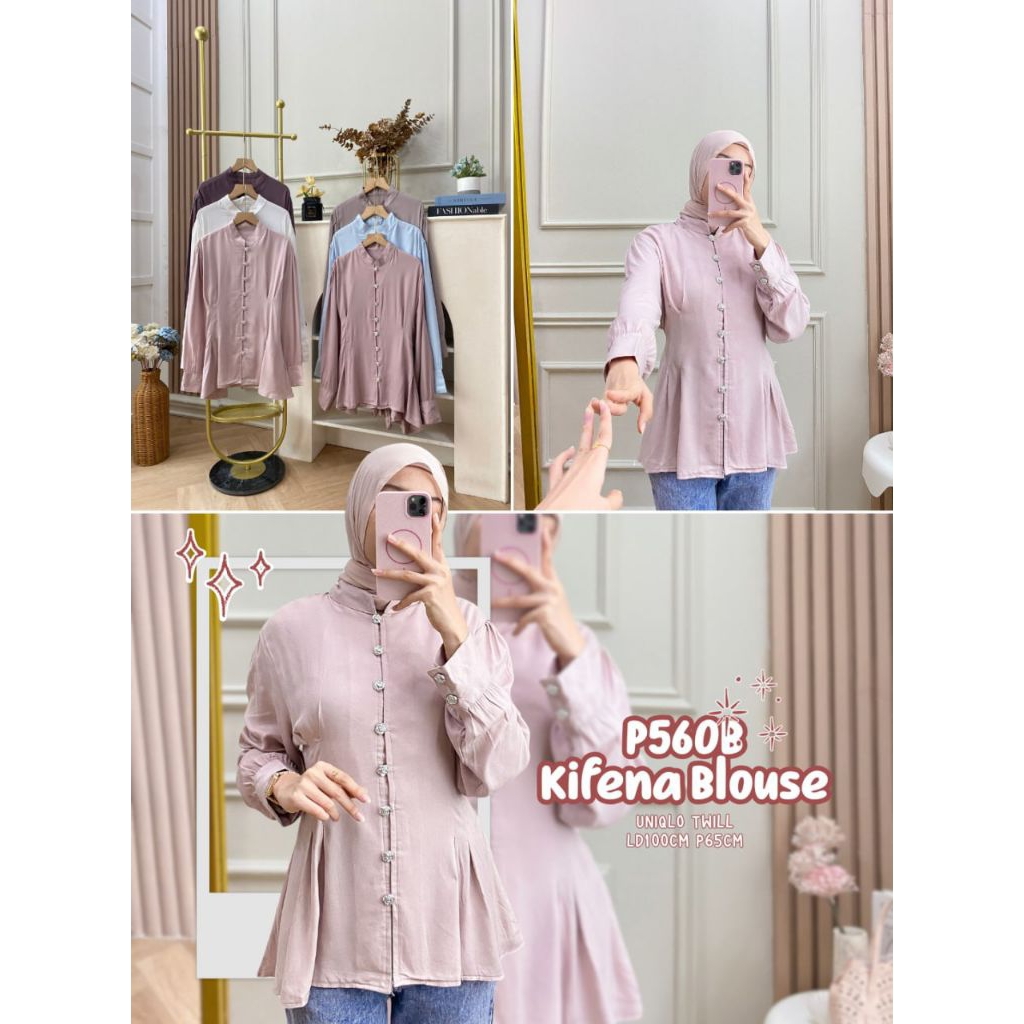 Grosir Kifena Blouse P560 bahan rayon twill Ld 110