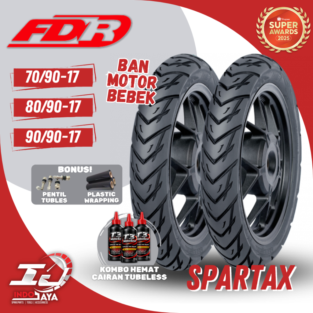 BAN FDR TUBELESS SPARTAX 17 (70/90-17 - 80/90-17 - 90/80-17) BAN MOTOR MATIC / BEAT / MIO / VARIO / 