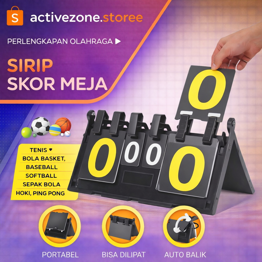 AZS - POTENCE SB01 Papan Skor 4 Digit Score Board Futsal Sepak Bola Basket papan score futsal dan bo