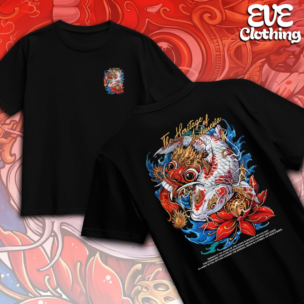 KAOS T-SHIRT BALI HERITAGE CULTURE - BAJU RANGDA BALI - KAOS BALI TERBARU - PAKAIAN PRIA WANITA DEWA