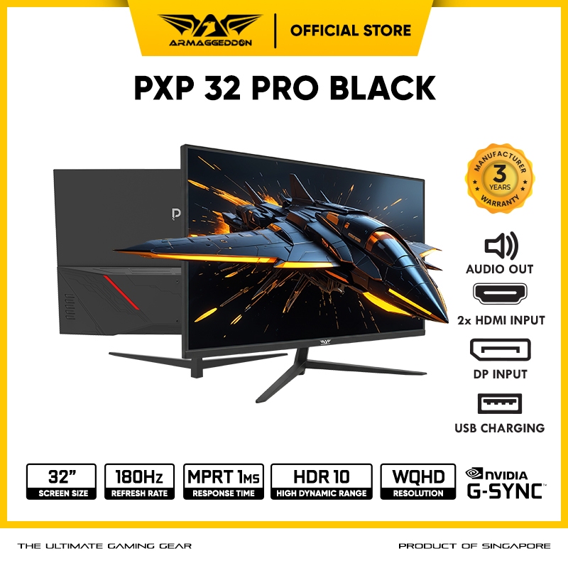 Armaggeddon 32" 2K WQHD IPS 180Hz 1Ms HDR Nvidia Gsync Gaming Monitor PXP 32 PRO | Garansi 3 Tahun