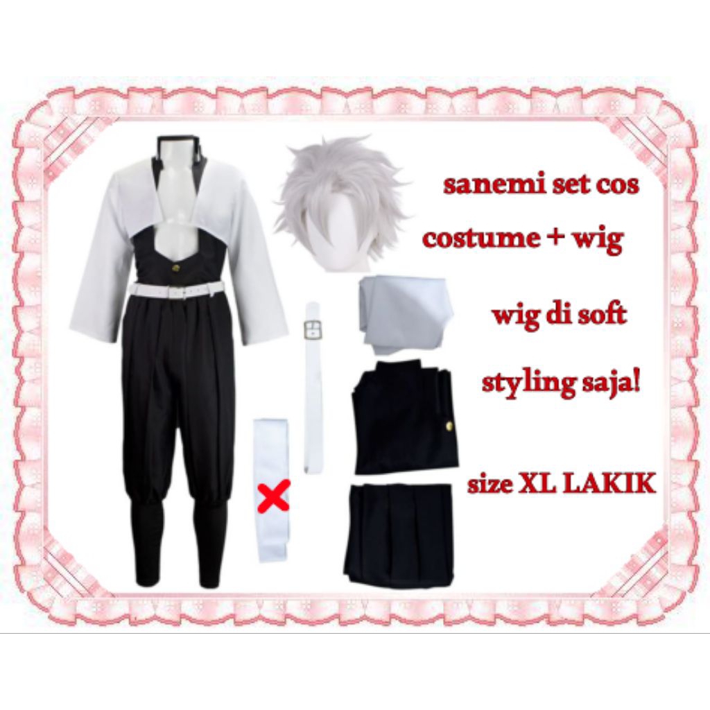 costume preloved second cosplay wig dan baju set