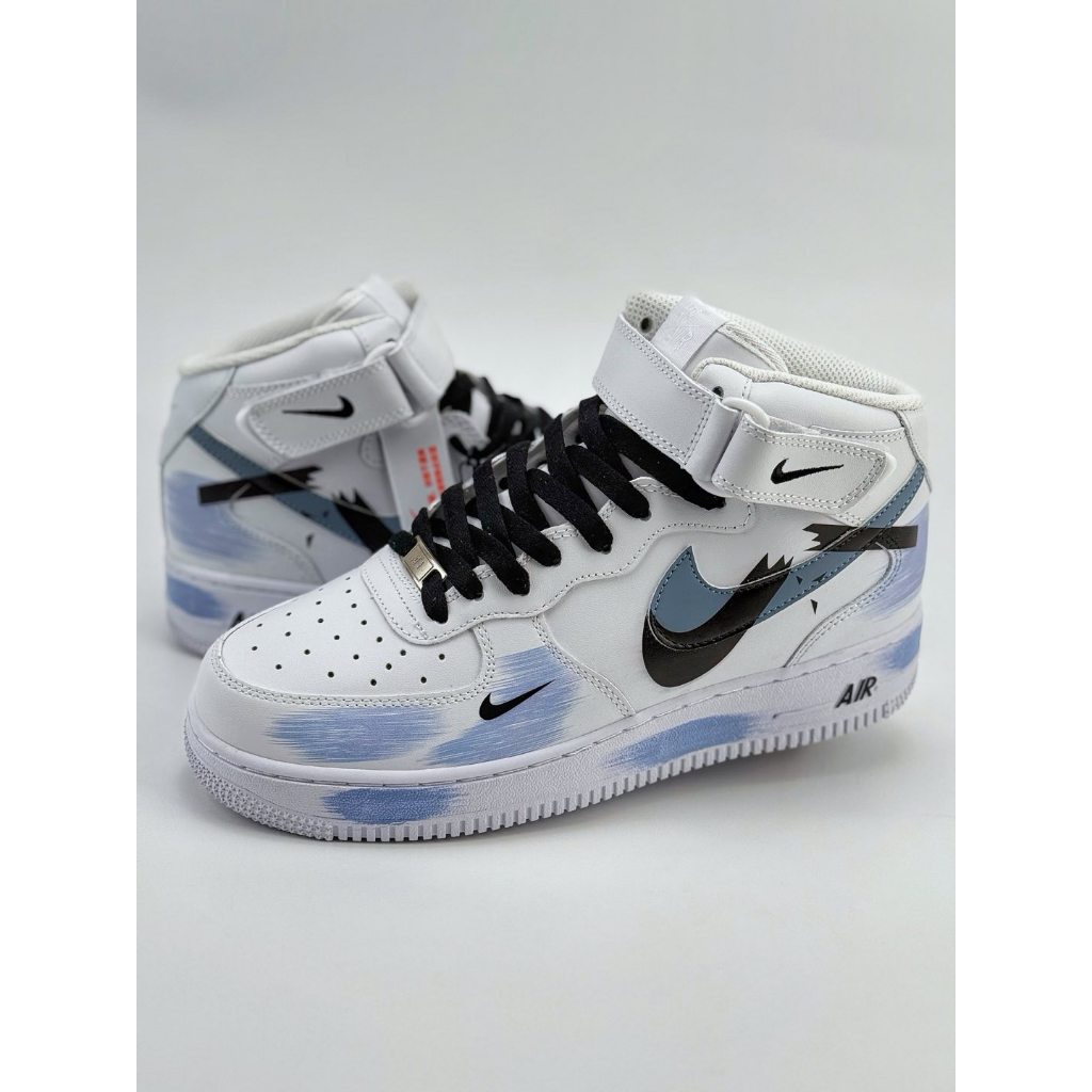 Air Force 1 Mid 07 Putih Biru Hitam 2