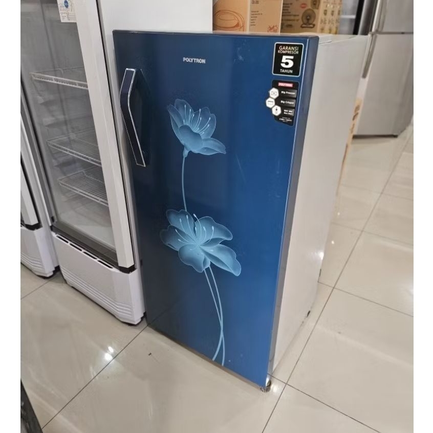 KULKAS 1 PINTU POLYTRON PRB 179 BIRU BEKAS
