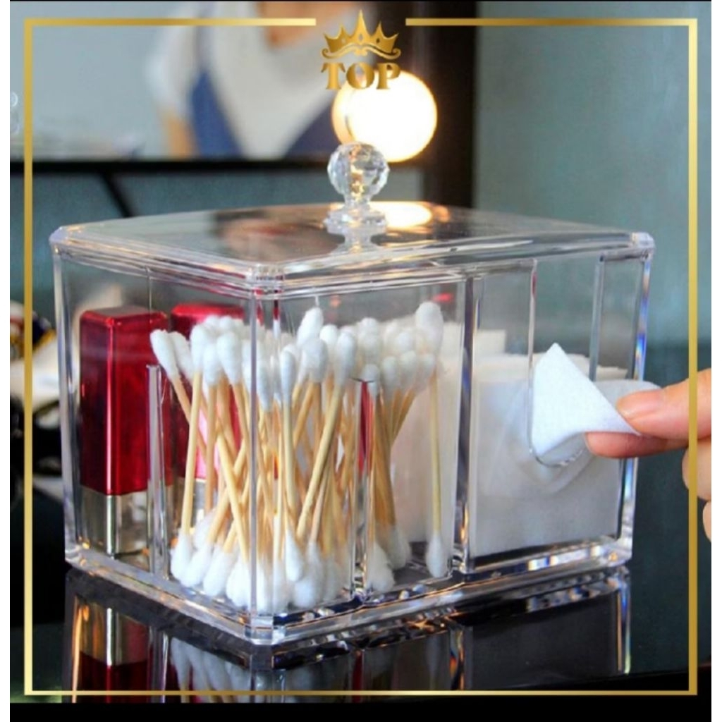 Rak Acrylic Kapas Rak Tempat Kapas Rak Kapas Acrylic Rak Meja
