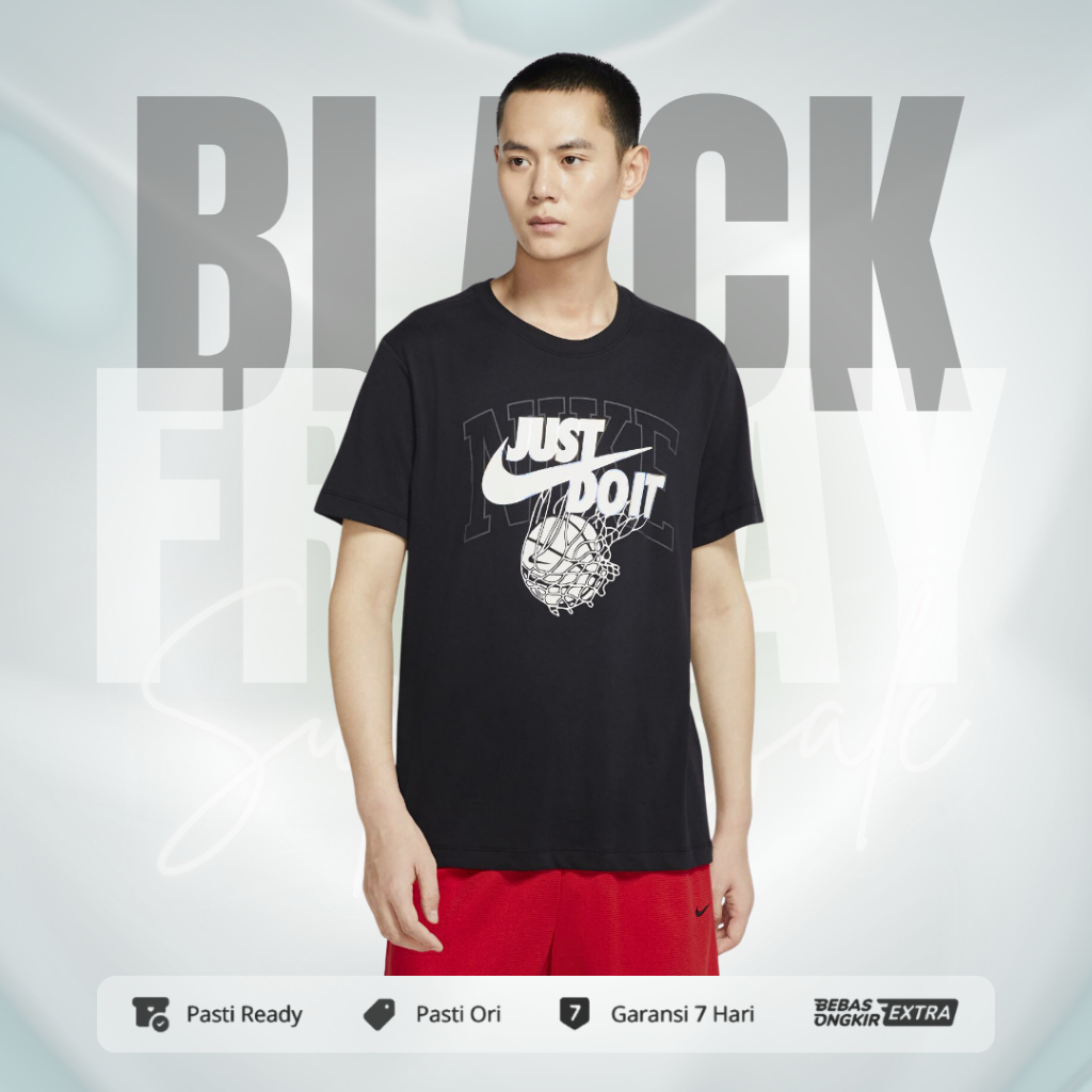 Kaos Nike Original Dri-FIT Men's 'Just Do It' Basketball Tee - Black DR7640