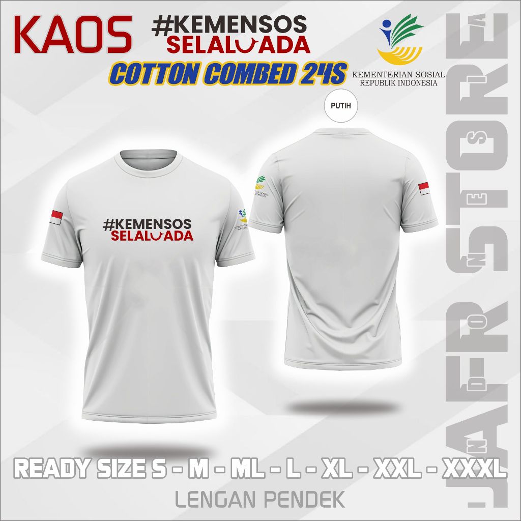 Kaos Oblong Premium Kemensos Selalu Ada Lengan Pendek