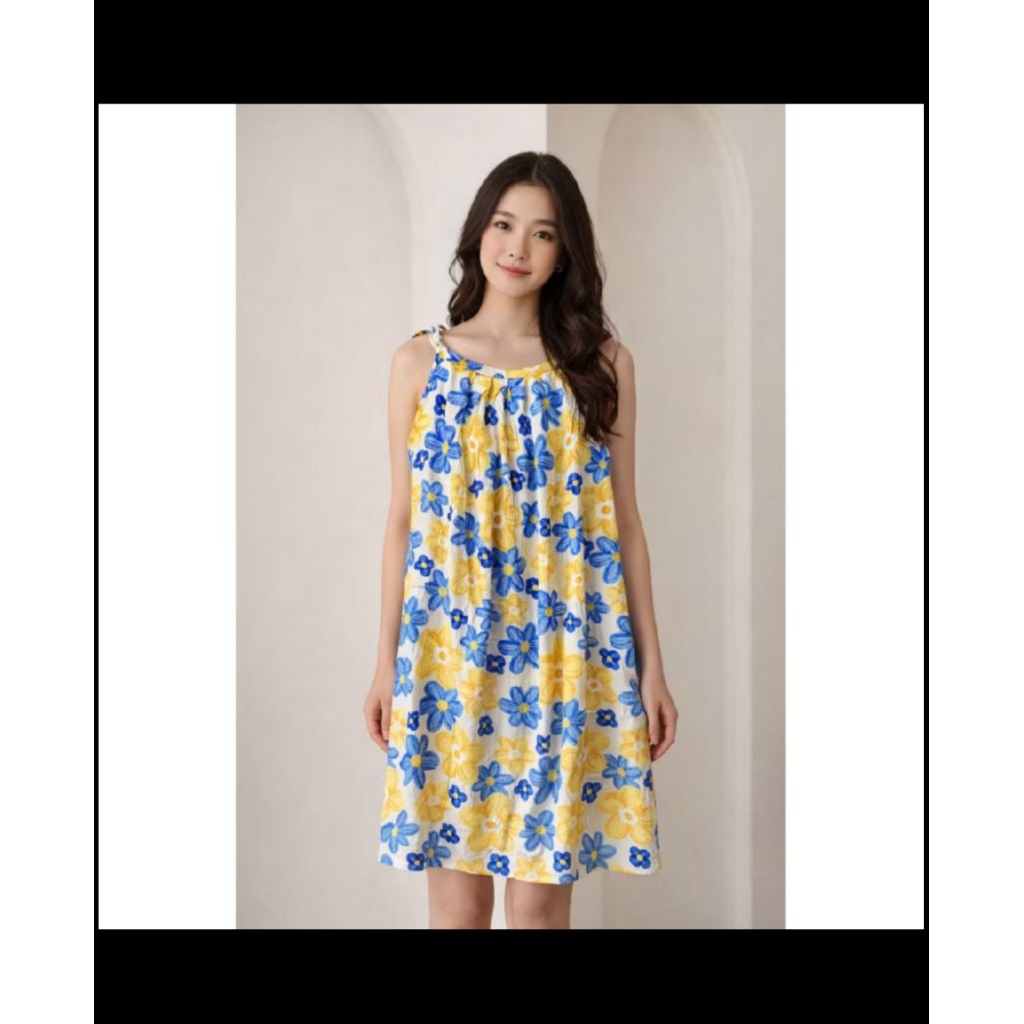Daster tali yukensi Rayon lekbong karet dada ld 115 dress wanita rumahan
