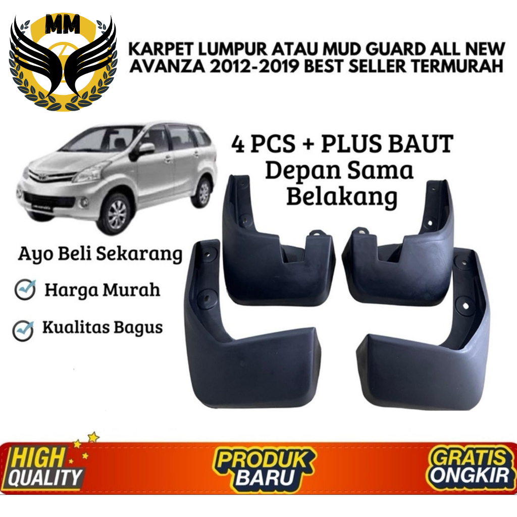 Mudguard Atau Karpet Lumpur All New Avanza 2012-2019 Plus Baut Termurah Best Seller Accessories Car 