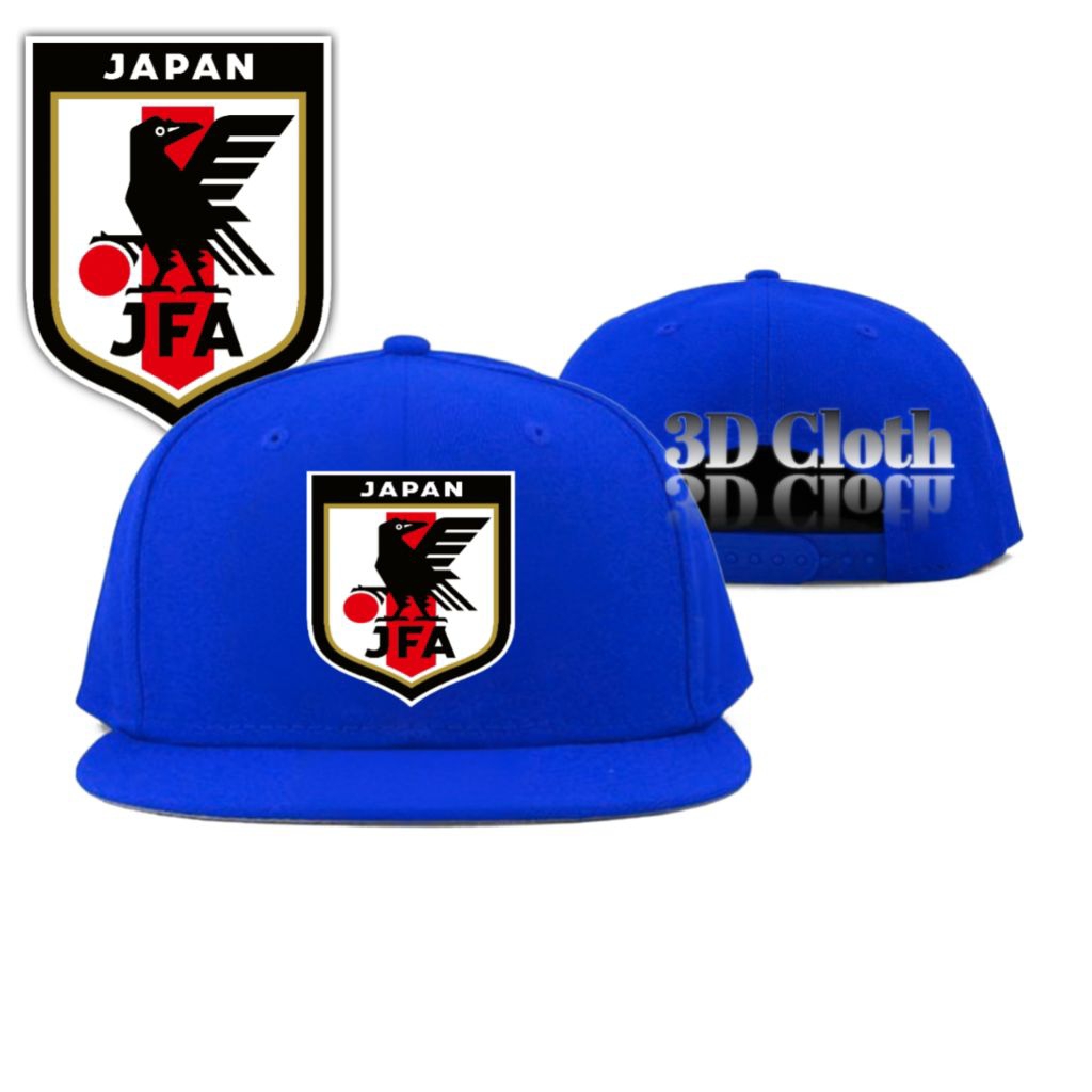 Topi Snapback Japan JFA / Snapback Hat Caps Football / Topi Snapback Samurai Biru Jepang Timnas